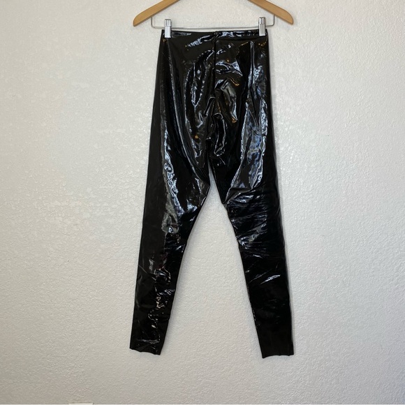 Commando Perfect Control Shine Patent Leather High Rise Leggings Size Small Blk - Picture 7 of 9